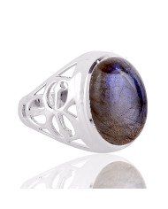 Labradorite blue flash 925 Silver ring