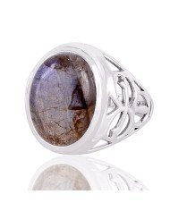 Labradorite blue flash 925 Silver ring