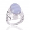 Blue Lace Agate Natural Gemstone sterling silver Ring