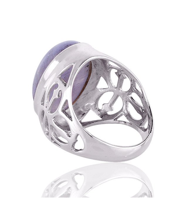 Blue Lace Agate Natural Gemstone sterling silver Ring