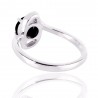 Natural Black Onyx and 925 Sterling Silver solitaire Engagement Ring