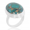 Kingman Turquoise Ring Blue Copper Turquoise 925 Sterling Silver Ring