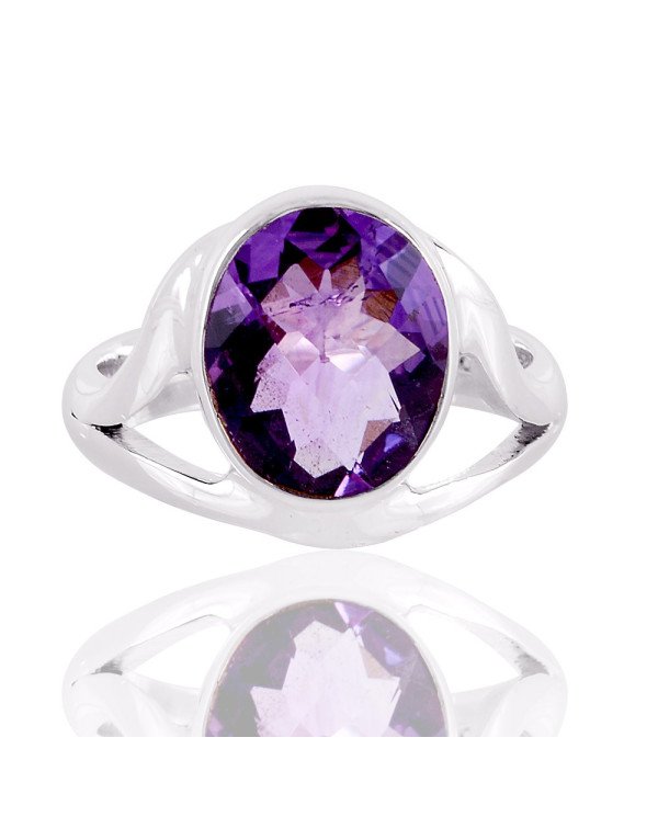 Amethyst Ring 925 Sterling Silver Amethyst Gemstone Ring