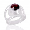 Natural Garnet Gemstone 925 Sterling Silver Ring