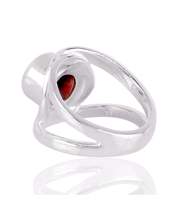 Natural Garnet Gemstone 925 Sterling Silver Ring
