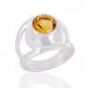 Citrine Gemstone 925 Sterling Silver band Ring