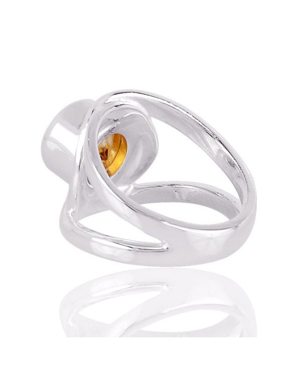 Sterling Silver Citrine Gemstone Handmade Ring