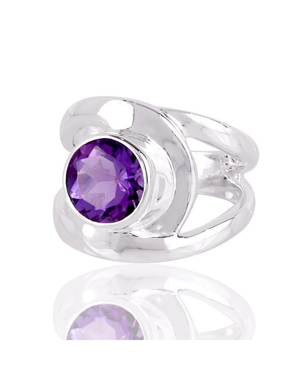Natural Amethyst Gemstone 925 Sterling Silver Ring