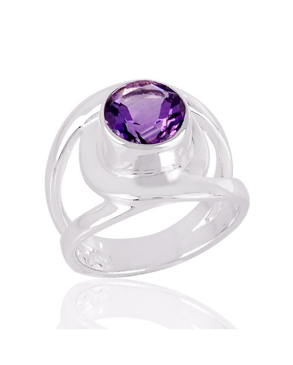 Natural Amethyst Gemstone 925 Sterling Silver Ring