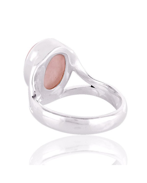 Rose Quartz Natural Gemstone 925 Sterling Silver Ring
