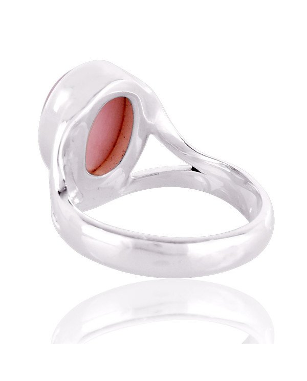 Natural Pink Opal 925 Sterling Silver Ring