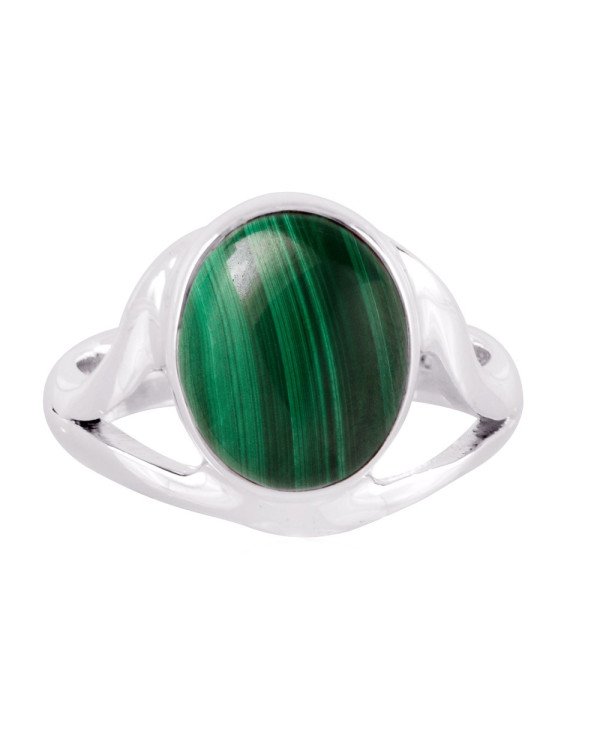 Green Malachite Natural Gemstone 925 Sterling Silver Ring