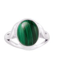 Green Malachite Natural Gemstone 925 Sterling Silver Ring