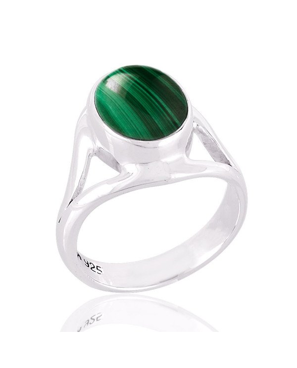 Green Malachite Natural Gemstone 925 Sterling Silver Ring