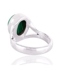 Green Malachite Natural Gemstone 925 Sterling Silver Ring