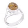 Natural Rutilated Quartz Sterling Silver Ring