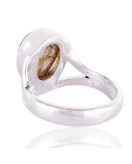 Natural Rutilated Quartz Sterling Silver Ring