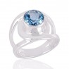 Natural Blue Topaz 925 silver Rings