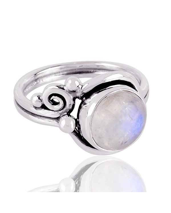 Rainbow Moonstone Sterling Silver Ring