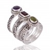 Amethyst Garnet Peridot Stackable Sterling Silver Ring