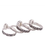 Citrine Peridot and Smokey Quartz Stakcable 925 Sterling Silver Ring