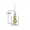 Natural Peridot Gemstone three Stone Sterling Silver Earring