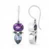 Amethyst Blue Topaz Handmade Sterling Silver Earrings