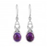 Purple Copper Turquoise and 925 Silver Earring