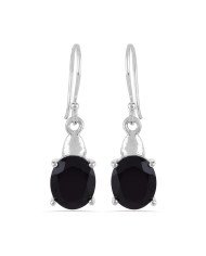 Black Onyx and 925 Silver Dangle Earring