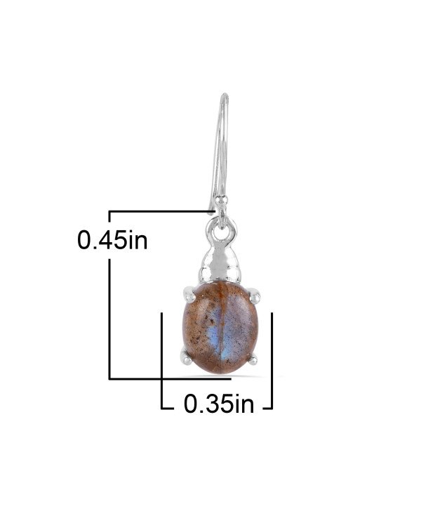 Labradorite Gemstone Handmade Solid Silver Earrings