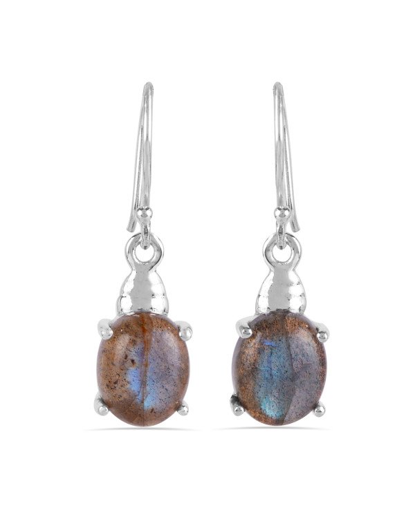 Labradorite Gemstone Handmade Solid Silver Earrings