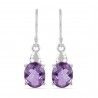 Natural Purple Amethyst 925 Sterling Silver Earrings
