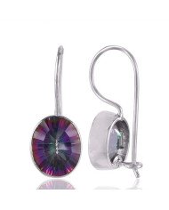 Natural Mystic Quartz Gemstone 925 Sterling Silver Earring Jewelry