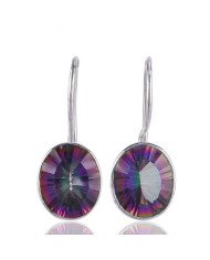 Natural Mystic Quartz Gemstone 925 Sterling Silver Earring Jewelry
