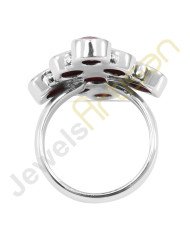 Real Glass Field Ruby Gemstone Solid Sterling Silver Ring