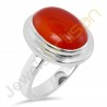 Natural Carnelian Solitaire Gemstone Solid Sterling Silver Ring