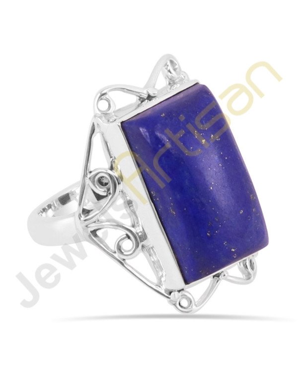 Natural Lapi Lazuli Solid Sterling Silver Handmade Ring