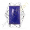 Natural Lapi Lazuli Solid Sterling Silver Handmade Ring
