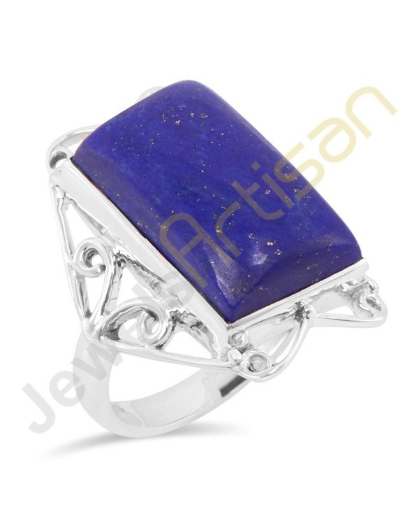 Natural Lapi Lazuli Solid Sterling Silver Handmade Ring