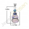 Rainbow Moonstone, Kyanite, Blue Topaz Gemstone Sterling Silver Pendants