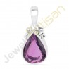 Natural Purple Amethyst faceted Gemstone Sterling Silver Handmade Pendants