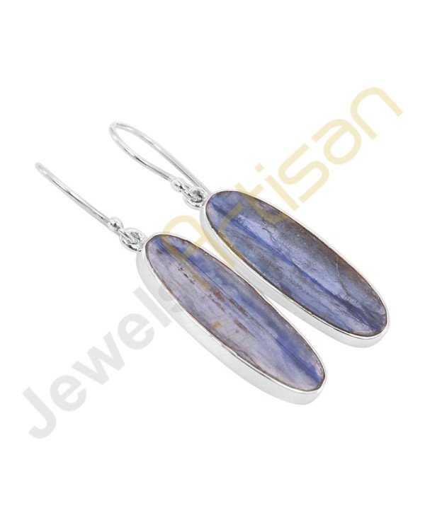 Natural Kyanite Gemstone Handmade Sterling Silver Earrings