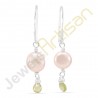 Fresh Water Pearl and Peridot Gemstone Handmade sterling silver Earrings