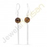 Real Tiger's Eye Gemstone Handmade Solid Sterling Silver Earrings