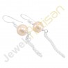 Natural Pearl Gemstone Handmade Sterling Silver Earrings