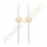 Natural Pearl Gemstone Handmade Sterling Silver Earrings