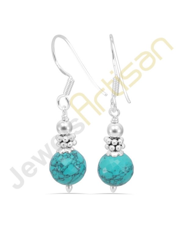 Turquoise Gemstone Handmade sterling silver Earrings