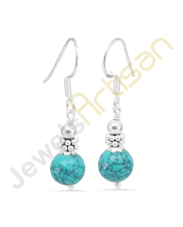 Turquoise Gemstone Handmade sterling silver Earrings