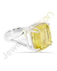 Lemon quartz sterling silver ring 