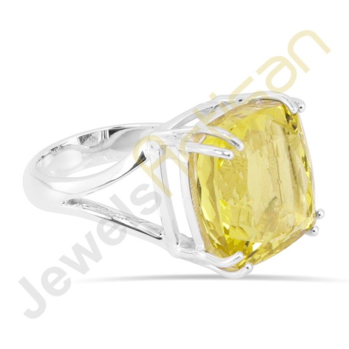 Lemon quartz sterling silver ring 